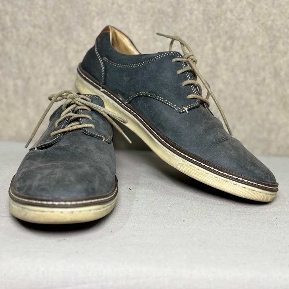 Johnston & Murphy J&M 1850 Oxford Mens 9M Navy Nubuck Leather Casual Preppy Shoe